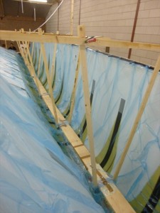 Epoxy flows from main inlet to enka hoses and compoflex