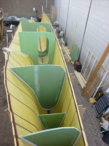The bulkheads in the port side hull